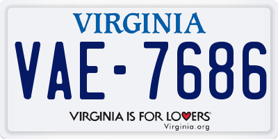 VA license plate VAE7686