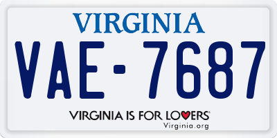VA license plate VAE7687