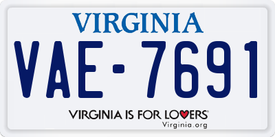 VA license plate VAE7691