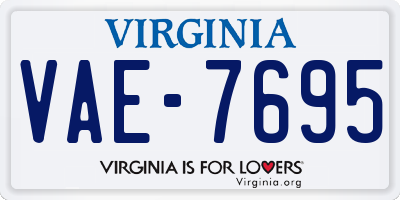 VA license plate VAE7695