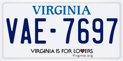 VA license plate VAE7697