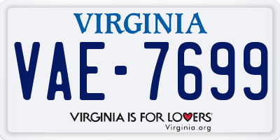 VA license plate VAE7699