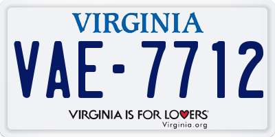 VA license plate VAE7712