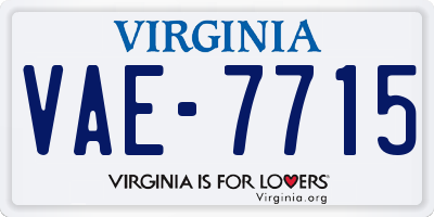 VA license plate VAE7715