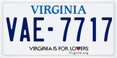 VA license plate VAE7717