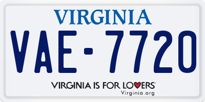 VA license plate VAE7720