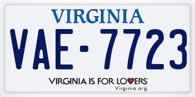 VA license plate VAE7723