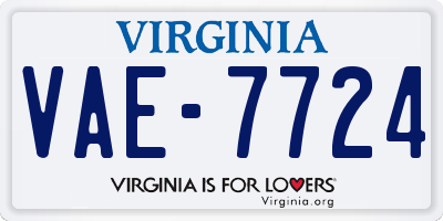 VA license plate VAE7724