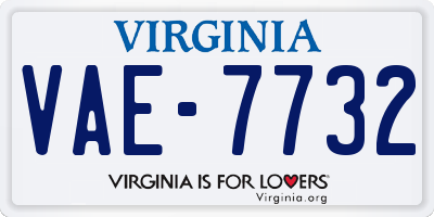VA license plate VAE7732
