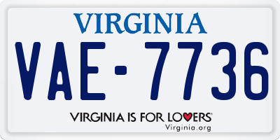 VA license plate VAE7736