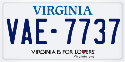 VA license plate VAE7737