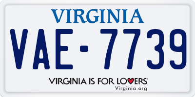 VA license plate VAE7739