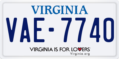 VA license plate VAE7740