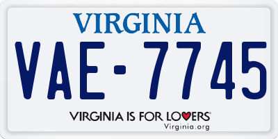 VA license plate VAE7745