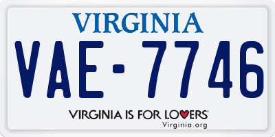 VA license plate VAE7746