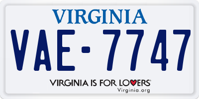 VA license plate VAE7747