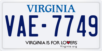 VA license plate VAE7749