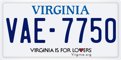 VA license plate VAE7750