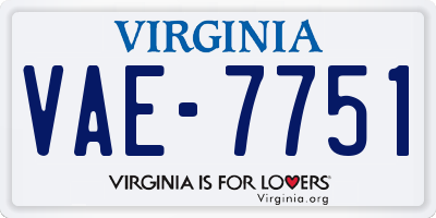 VA license plate VAE7751