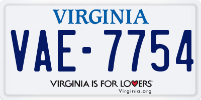 VA license plate VAE7754