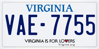 VA license plate VAE7755