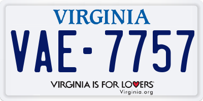 VA license plate VAE7757