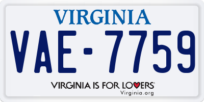 VA license plate VAE7759