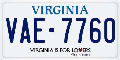 VA license plate VAE7760