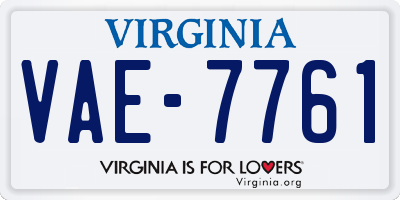 VA license plate VAE7761