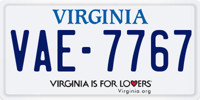 VA license plate VAE7767
