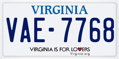 VA license plate VAE7768