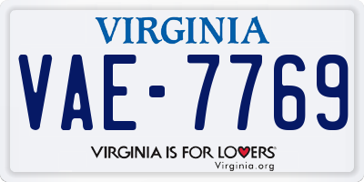 VA license plate VAE7769