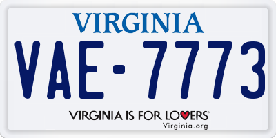 VA license plate VAE7773