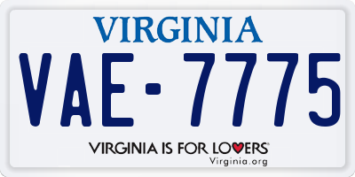 VA license plate VAE7775