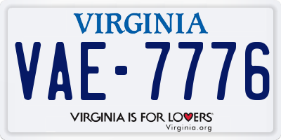 VA license plate VAE7776