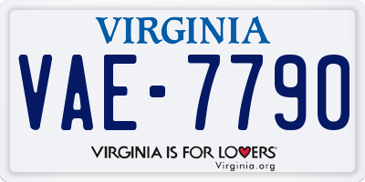 VA license plate VAE7790