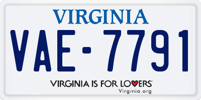 VA license plate VAE7791