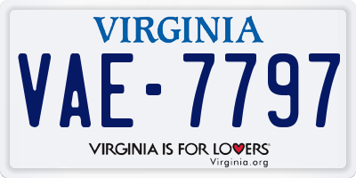 VA license plate VAE7797