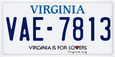 VA license plate VAE7813