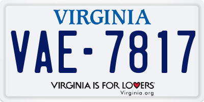VA license plate VAE7817