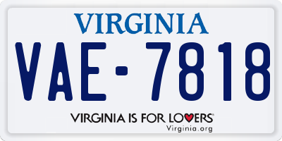 VA license plate VAE7818