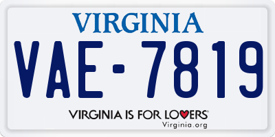 VA license plate VAE7819
