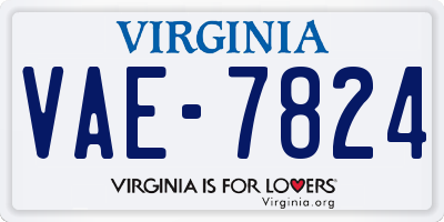 VA license plate VAE7824