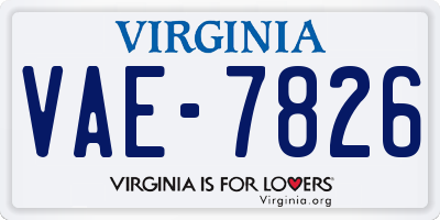 VA license plate VAE7826