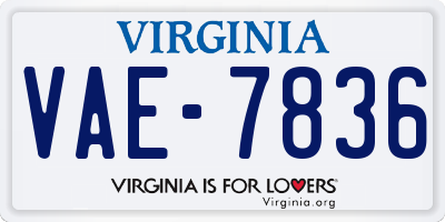VA license plate VAE7836