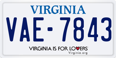VA license plate VAE7843