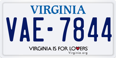VA license plate VAE7844