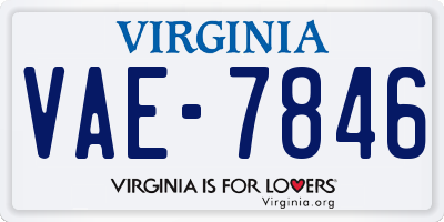 VA license plate VAE7846