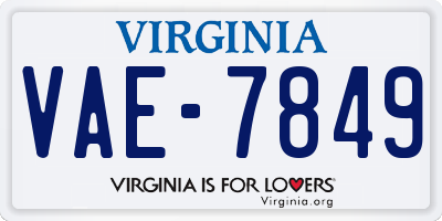 VA license plate VAE7849
