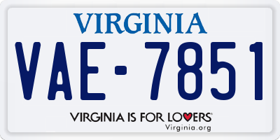 VA license plate VAE7851